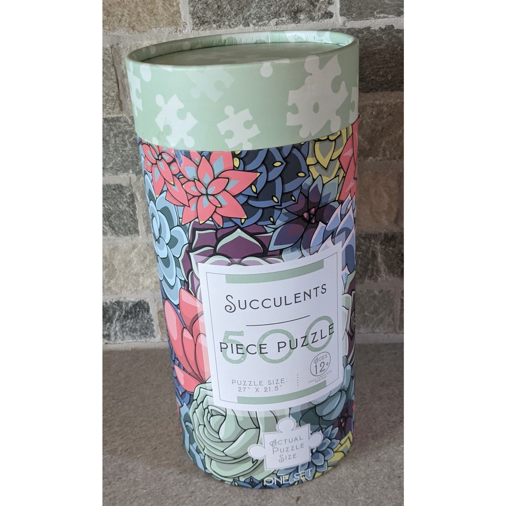 500 Pc Jigsaw Puzzle Succulent Canister
